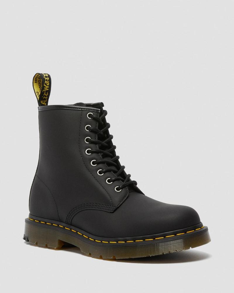 Black Men\'s Dr Martens 1460 DM\'s Wintergrip Lace Up Boots | CA 507MQZ